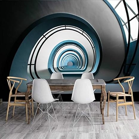 Amazon Yosot 3d の客室は モダンな壁紙の背景 3dステレオレトロな拡張スペーストンネルの壁紙の壁画のリビング用壁紙 300cmx210cm 壁紙
