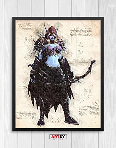 World of Warcraft poster, Heroes of the Storm poster, Sylvanas Windrunner print, Sylvanas Windrunner poster, game poster, N.002 (16 x 20 inch)