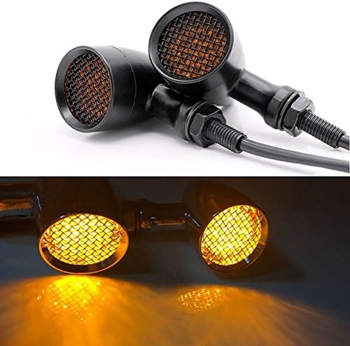 Universal Motorcycle Bullet LED Turn Signal Brake Light Black Smoke Mesh Lens (1)