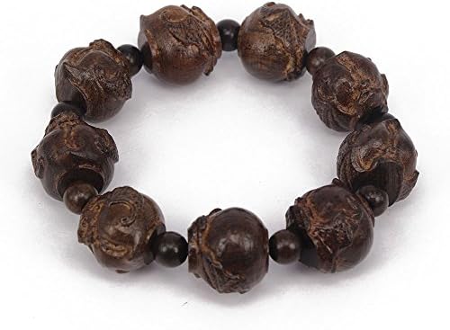 GUOXITANG Brand Men’s Women Sailng Carve Wood Bracelet Link Wrist Tibetan Buddhist Beads Paryer Mala Chinese Wood Block