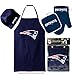New England Patriots (Apron & Oven Mitt Pot Holder), Barbeque Apron and Chef's Hat , NFL Licensed