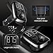 (New Version) Bluetooth FM Transmitter, GRDE Wireless Car Radio Adapter FM Radio Receiver Car Kit with Dual USB Car Charger, TF Card Slot and Large LED Display