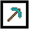 Trends International Gallery Pops Minecraft: Iconic Pixels - Items - Diamond Pickaxe Wall Art Wall Poster, 12" x 12", Black Framed Version
