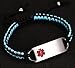 JF.JEWELRY Medical ID Alert Bracelets for Kids with Two-Tone Nylon Rope Braided Band Adjustable,Custom engraving