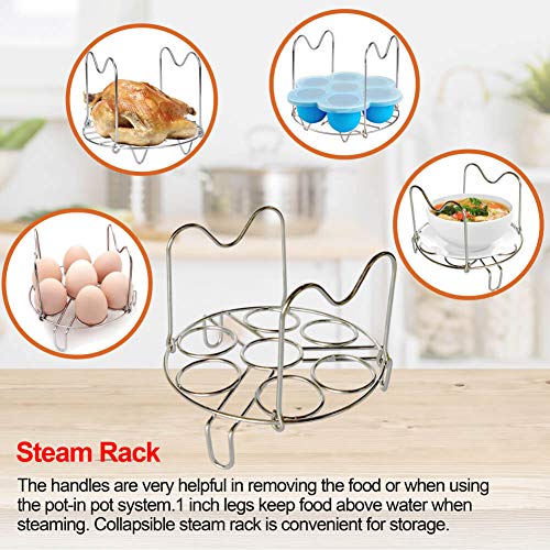 Accessories for 3 Quart Instant Pot with Recipe Cookbook for Electric Pressure Cooker - Steamer Basket, Sealing Ring, Magnetic Cheat Sheet, Egg Bites Mold, Steam Rack, Food Tongs, Silicone Mat, Mitts