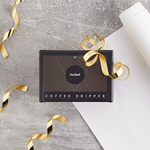 VonShef Kaffee Dripper Kaffeefilter Filterhalter – Feinmaschiger Trichter aus Edelstahl – Coffee Dripper Handfilter… – Bild 7