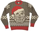 Star Wars Chewbacca Big Face With Santa Hat Adult Brown Ugly Christmas Sweater