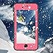 Effun iPhone 8 Plus/iPhone 7 Plus Waterproof Case, Dottie Style IP68 Certified Underwater Cover Shock/Dirt/Snow Proof Case with PH Test Paper, Stylus Pen and Floating Strap Pink Version