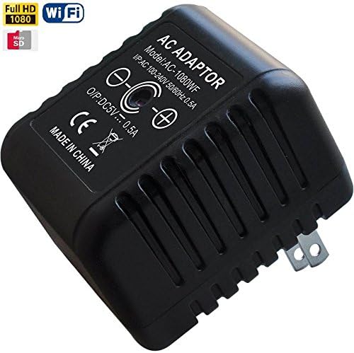 1080P WiFi Hidden Spy Camera Free16G SD Card AC Power Adapter 5.0 Mega Live Stream iOS-Android App Based USB Power Charger HD Hidden Camera