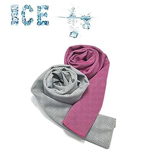 L’ananas Instant Cooling Towel, 2-Pack 12″x40″ Breathable Mesh Cold Towel for Sports Fitness Gym Yoga Pilates Travel Camping Golf Football & Outdoor Activities