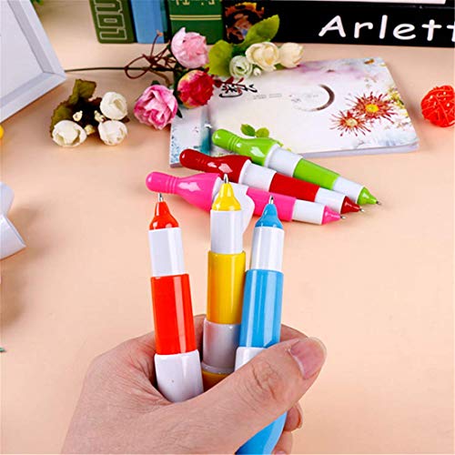 TANG SONG 30 Pcs Bowling Shape Ballpoint Pens Cute Mini Ball Pen Retractable Pen, 0.5 mm Blue Ink(Random Color) - Thumbnail 2