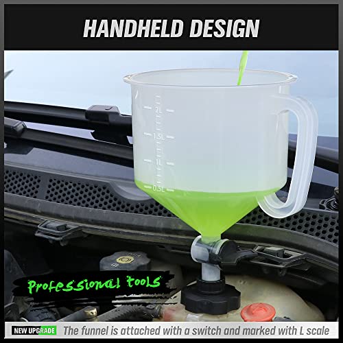 SWANLAKE NoSpill Coolant Funnel Kit,Spill Proof Radiator Funnel Bleeder with Adapters.Universal