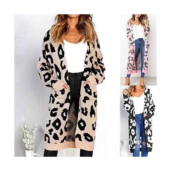 Long Sleeve Cardigan for Women Fashion T-Shirt Knitted Print Tops Sweater Coat - Image 5