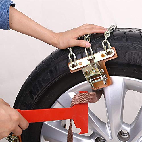 Cable Snow Tire Chain, Tire Anti-Skid Steel Chain Snow Mud Car Security Tyre Belt Snow Tire Chains for Car Truck SUV Anti Slip Emergency Winter Driving 4pcs/6pcs - Thumbnail 7