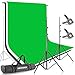 Neewer 6.5x9.8ft/2x3M Background Stand Backdrop Support System with 6x9ft/1.8x2.8M Muslin Backdrop (White, Black, Green), Clamps and Carrying Bag for Portrait,Product Photography and Video Shooting