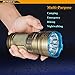 HONRIYA Super Bright Tactical Flashlight, 12000 Lumens High Power Searchlight,12xCREE XML-T6 Portable Led Flashlight for Home and Outdoor(Gold)(Without Battery)