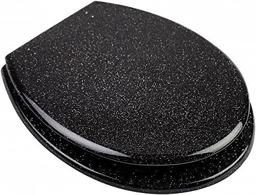 BLACK GLITTER GLITZY RESIN TOILET SEAT (BLACK) by Bath Shop