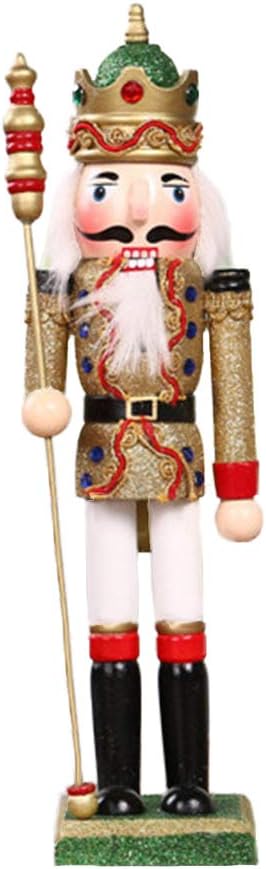 Nutcrackers - ZaH 12 Inch Christmas Nutcracker Toys Wooden Nutcracker Decoration Gift Soldier Nutcracker Puppets Ornaments (Gold Figure)