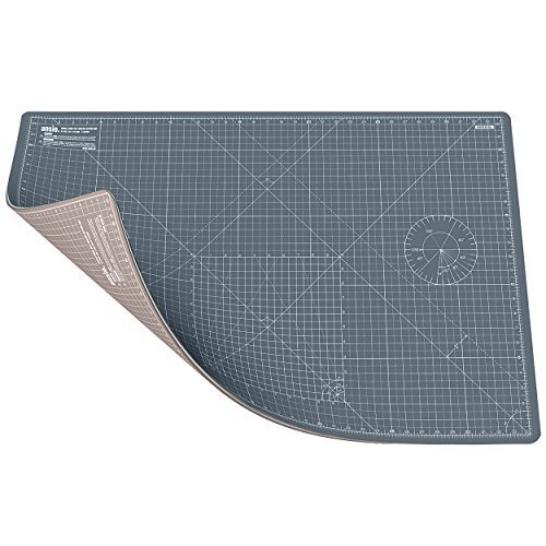 ANSIO A1 Double Sided Self Healing 5 Layers Cutting Mat Imperial/Metric 34 Inch x 22.5 Inch/89 cm x 59 cm - Grey/Brown