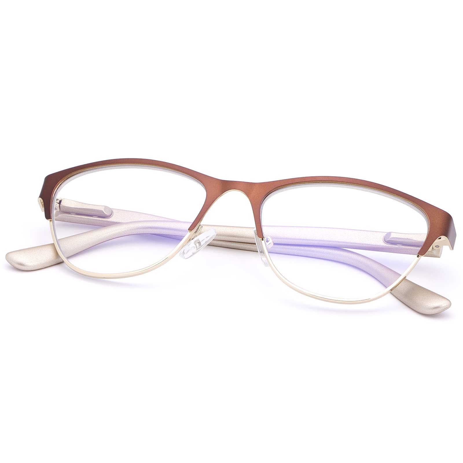 Progressive Multifocus Reading Glasses Computer Blue Light Blocking for Women and Men No Line Multifocal Readers with Spring Hinge Anti Eye Strain Trifocal Eyeglasses Anti Blue Light Eyewear 1.0