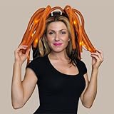 Orange Light Up Noodle Headband with Black Ribbons