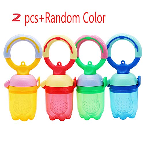 image for Sealive 2 Pack Baby Fruit Food Feeders, Soft Silicone Infant Teething 