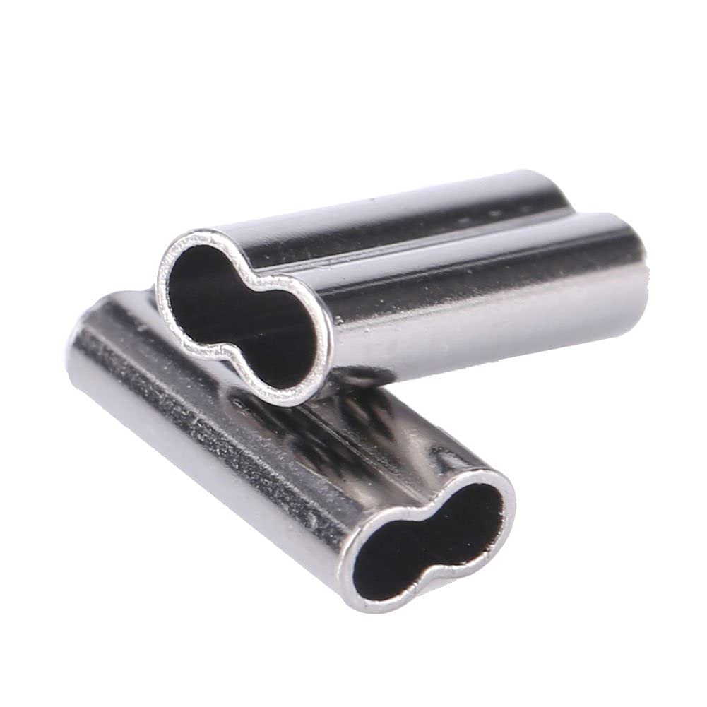 VGEBY 100pcs Fishing Sleeves, Double Barrel Sleeves Copper Tube Connectors 1/1.2/1.4/1.6/1.8/2mm(1.8mm*10mm) Sportinggoods Other Fishing Tools And Accessories