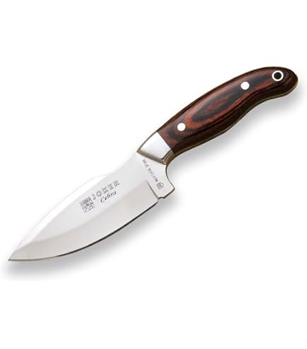 Joker Bushcraft Messer 'Rabbit CB76' – MOVA Edelstahlklinge 8,5 Cm, Bocote Holzgriff – Für Outdoor, Angeln & Camping