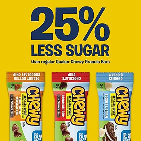Mua Quaker Chewy Lower Sugar Granola Bars, 3 Flavor Variety Pack, 58 ...