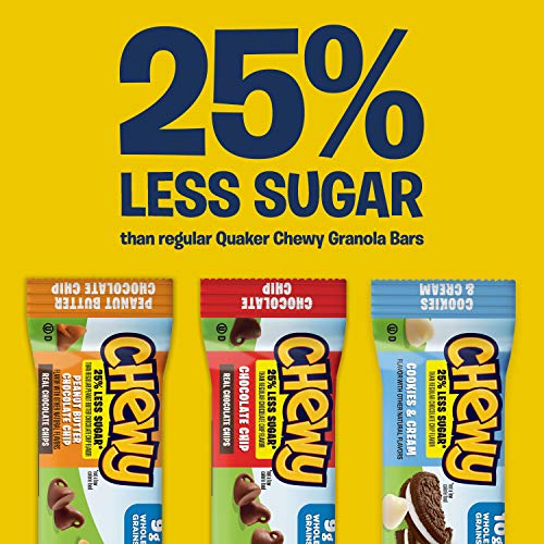 Quaker Chewy Granola Bars, 25% Less Sugar, 2 Flavor Variety Pack, (18 Pack)