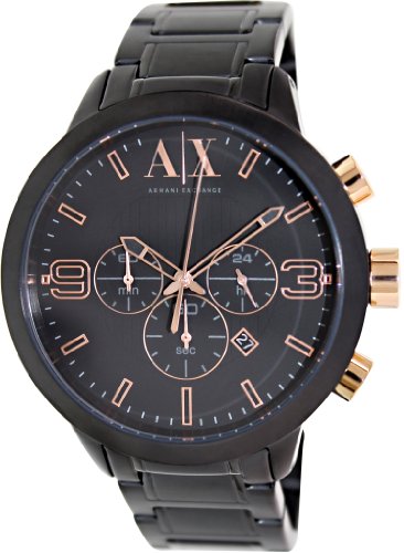 Armani Exchange Atlc Chronograph Black Dial Black Ion-plated Mens Watch AX1350