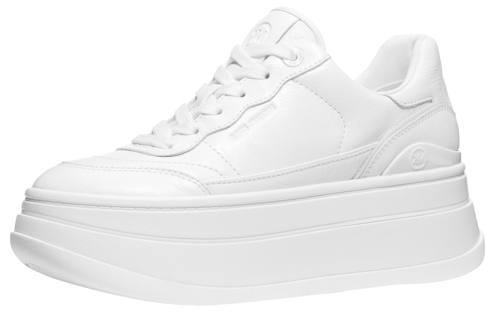 Michael Kors Women’s Hayes Lace Up Sneaker, Optic White/Crush Leather, 8.5