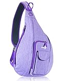 Waterproof Rope Sling Bag for Women, Chest Shoulder Backpack - 12 Multi-pockets