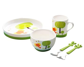 LINAG Platos Infantiles Niños Tazón Plato Taza Bebé Compartimentos ...