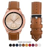 Fullmosa Compatible Samsung Galaxy 46mm/Gear S3 Frontier/Classic Watch Bands, Quick Release Leather Watch Band for Gear S3 Bands/Moto 360 2nd Gen 46mm 22mm Watch Band, Brown + Silver Buckle