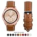 Compatible Samsung Galaxy 46mm/Gear S3 Frontier/Classic Watch Bands, Fullmosa Quick Release Leather Watch Band for Gear S3 Bands/Moto 360 2nd Gen 46mm 22mm Watch Band, Brown + Silver Buckle