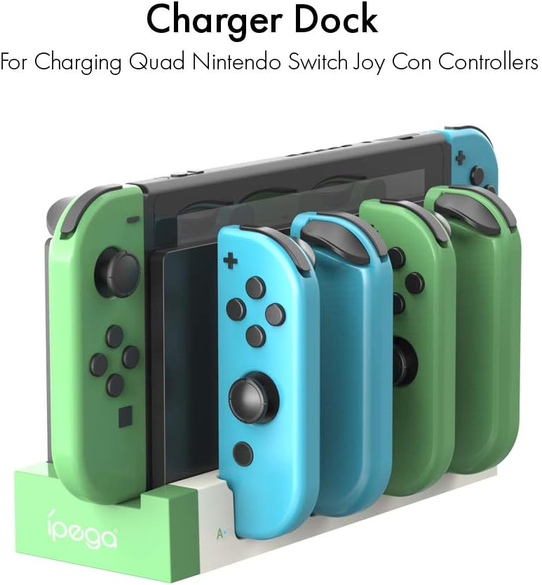 ElecGear Charging Dock for Nintendo Switch Joycon, Quad USB Charger