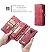 Note 9 Wallet Case,AKHVRS Handmade Premium Cowhide Leather Wallet Case,Zipper Wallet Case [Magnetic Closure]Detachable Magnetic Case & Card Slots for Samsung Galaxy Note 9 - Red