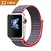 38sportnylon-electricpink QIENGO Compatible with Watch Band 38MM, Nylon Sport Loop Hook Loop Fastener Adjustable Closure Wrist Strap Replacment Band Compatible with Watch Series 1/2/3,38mm, Electric Pink