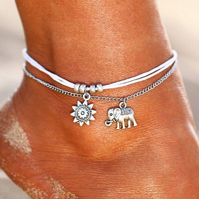 Rune Starfish Vintage Ankle Bracelet Buddha Foot Jewelry Summer Barefoot Women Beach Anklet (SET 2)