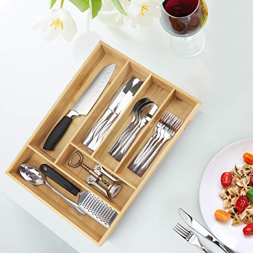 PRISTINE BAMBOO silverware tray organizer Flatware Utensil Cutlery