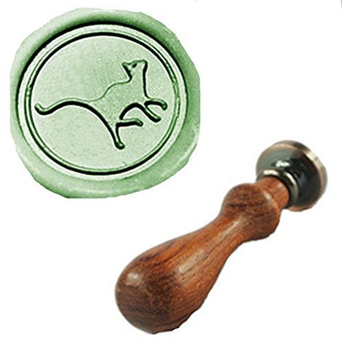 MDLG Vintage Lovely Cat Custom Picture Logo Wedding Invitation Wax Seal Sealing Stamp Rosewood Handle Set by MDLG