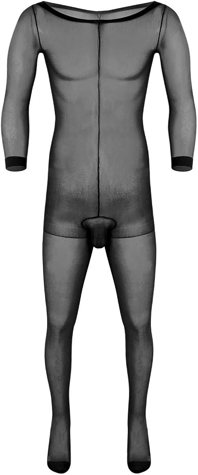 Mannen Volwassen Sexy Latex Lange Mouw Unitard Erotische Pak Mannen Lingerie Bodysuit Strakke Turnpakje Bodysuit Jumpsuit Met Rits in Rug,M