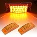 Catinbow 2Pcs 6x2 Inch Amber Side Marker Light White Lens 20 LED Rectangle Fender Marker Light Turn Signal Light High Low Brightness Marker Light