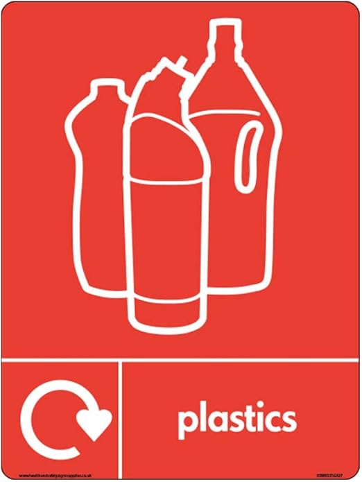 WRAP Recycle Plastics with Bottles Icon & Logo Signs WRAP