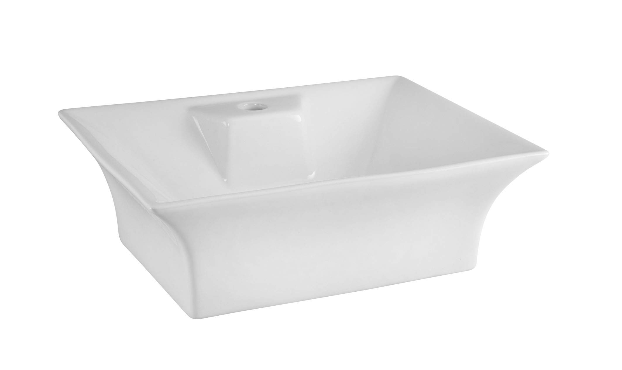 Nuie NBV005 Flared Rectangular Vessel, White, 490 mm