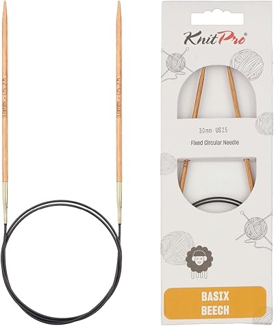KnitPro Basix Beech Fixed Circular Needles 32in 3.00mm