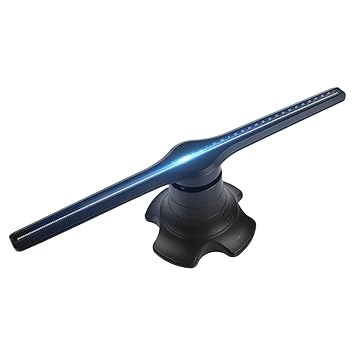 ASHATA 3D Hologramm Projektor, 3D Holographischer Anzeigen Fan LED RGB Holographic Projektor Advisement Displayer,Unterstützt