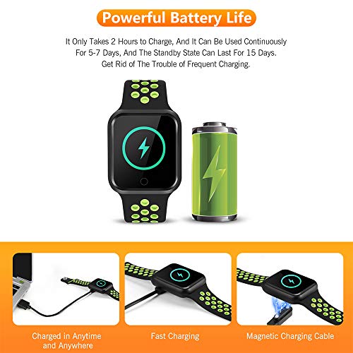 Fitness Tracker with Heart Rate Blood Pressure Monitor, Waterproof Sports Smart Watch, Bluebooth Smart Bracelet, Sleep Sports Data Monitor Activity Tracking Pedometer Watch for Kids Women and Men