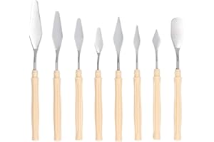 ANKROYU Professional Palette Knife Set 8Pcs Stainless Steel Painting Knives with Ergonomic Handles for Artists Cake Decorator